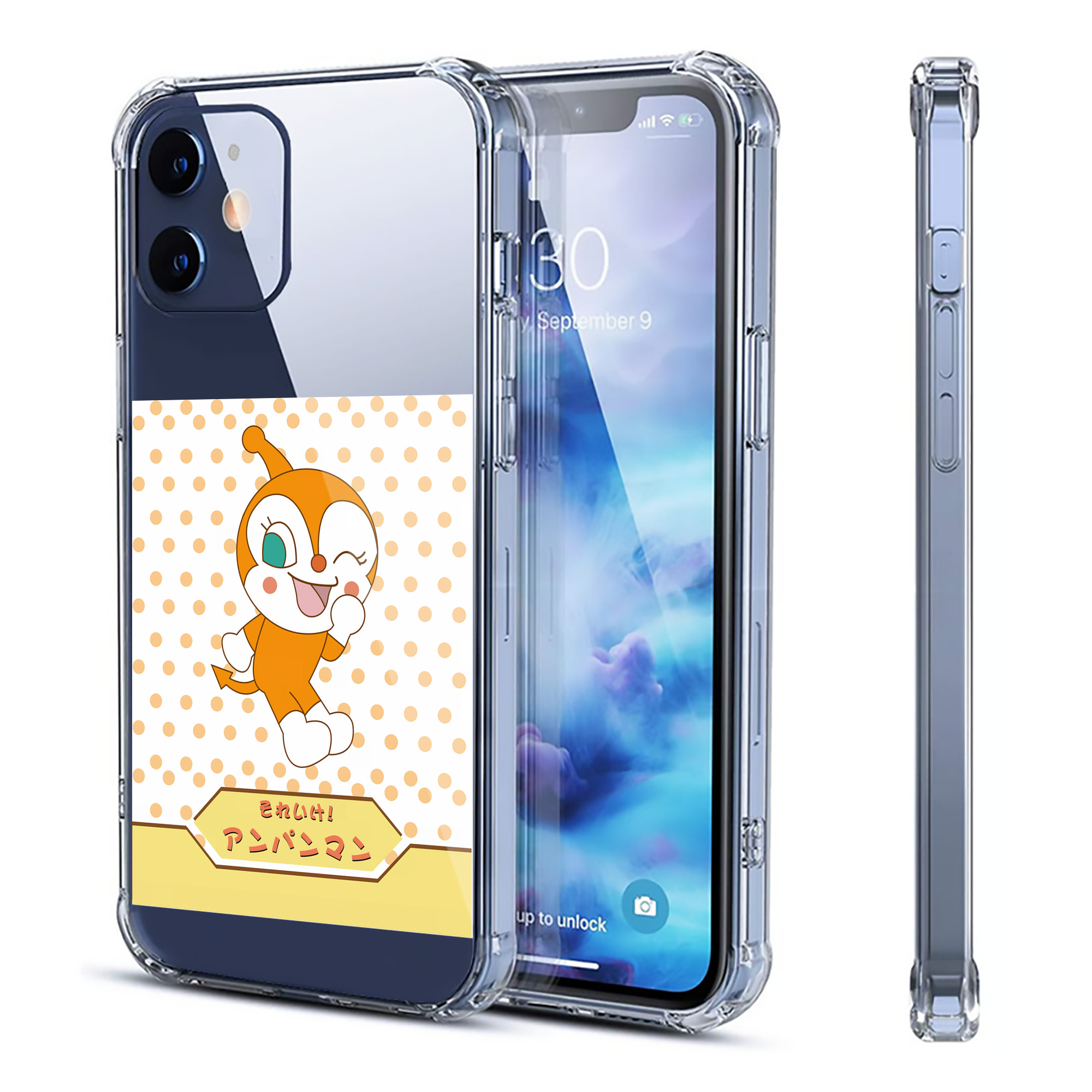 （画像用） アンパンマン Anpanman 【iPhone 12シリーズ対応】透明スマホケース（クリアソフトケース）